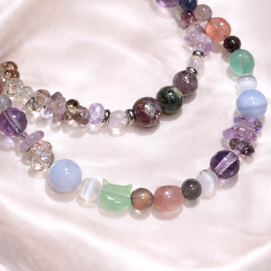 Astra Felina Bracelet | Aventurine, Amethyst Rose Quartz & Super Seven