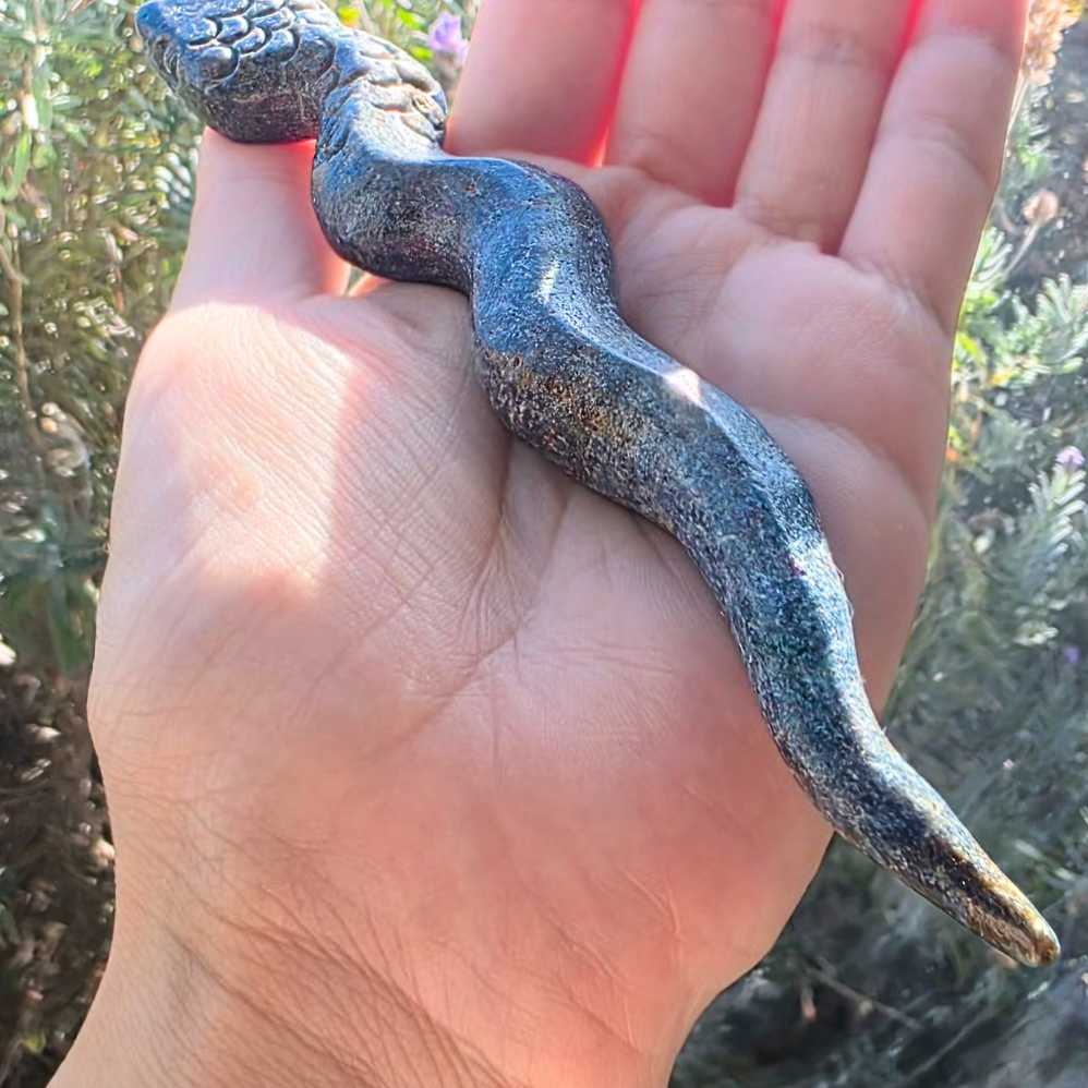 Ruby in Kyanite Snake Crystal Carving - 13.7cm (UV reactive)