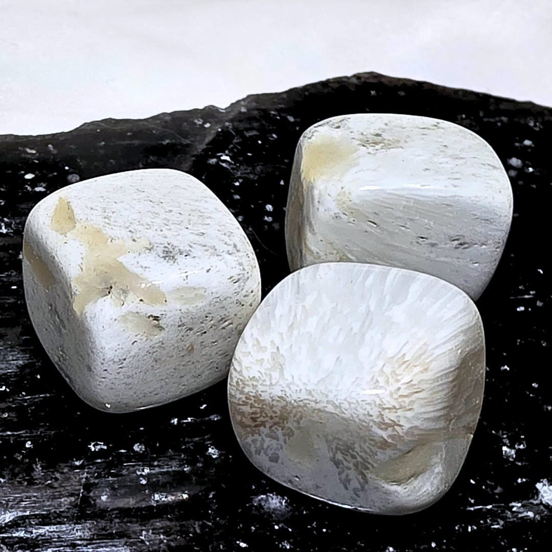 White Scolecite Crystal Tumble