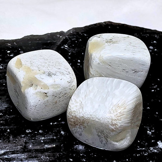 White Scolecite Crystal Tumble