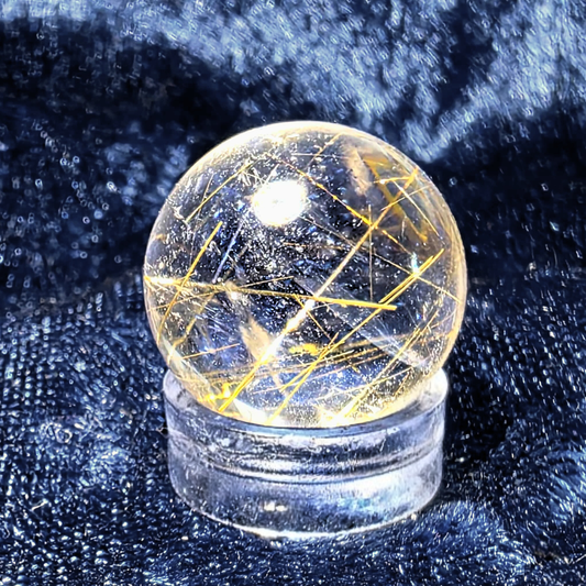 Golden Rutile Crystal Sphere - stand included