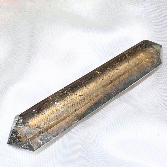 High Grade Smoky Quartz DT Crystal Wand with Rainbows - 10.3 cm