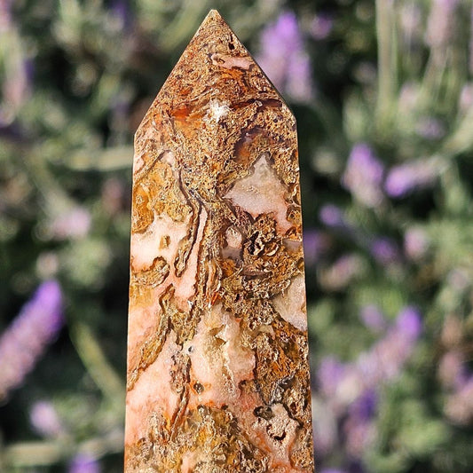 Red Moss Agate Tower