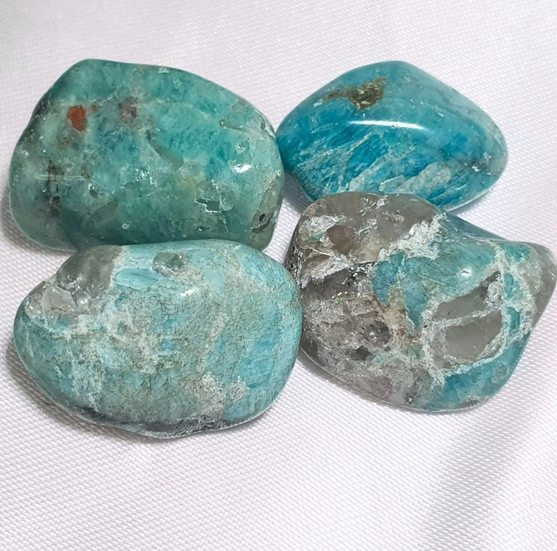 Amazonite with Smoky Quartz Small Tumbles