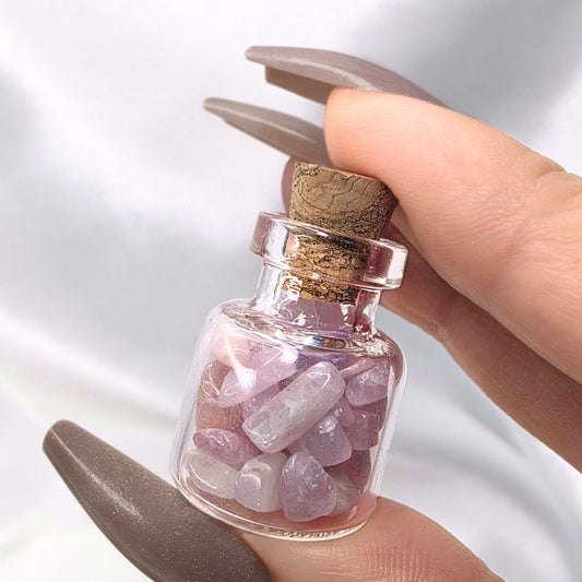 Lilac Kunzite Crystal Chip Bottle