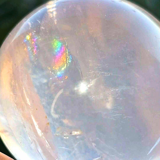 Girasol Rose Quartz Phantom Sphere with Asterisms & Rainbows