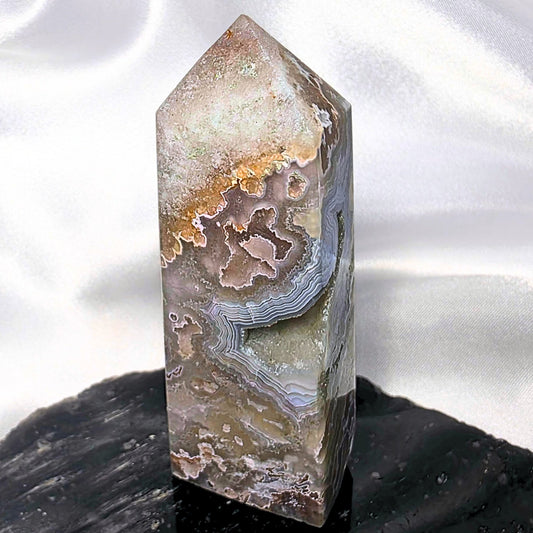 Druzy Crazy Lace Agate & Chalcedony Tower