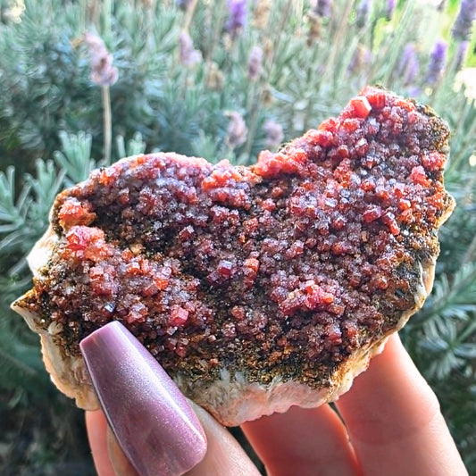 Large Vanadinite on Barite Mineral Specimen - 8.4cm (Includes Stand)