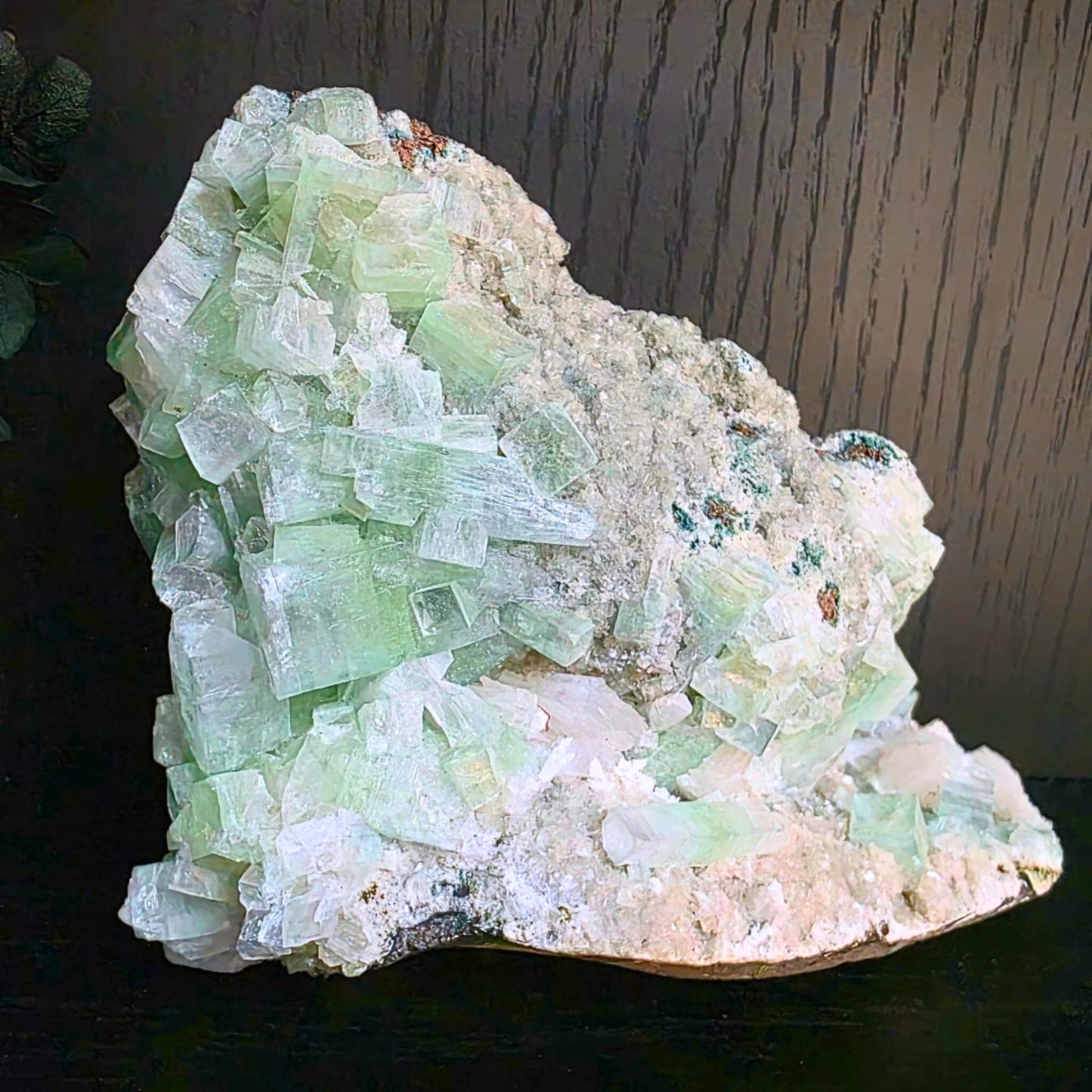 High Grade Rare Green Apophyllite on Chalcedony Display Cluster - 630g