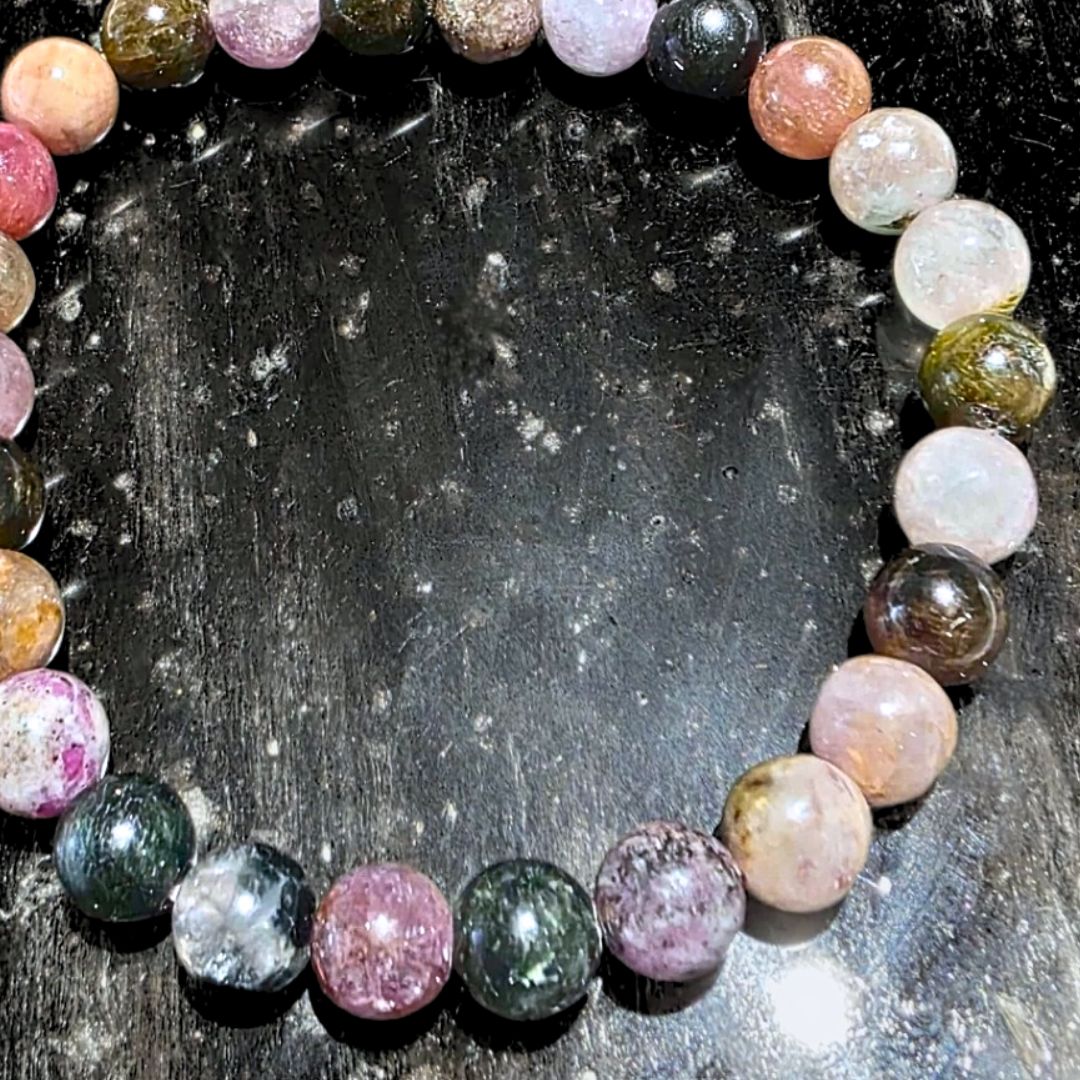High Grade Natural Rainbow Tourmaline Bracelet