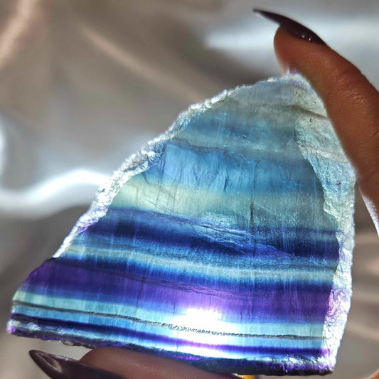 Rainbow Fluorite Slab - includes slab holder