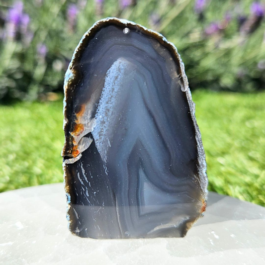Blue-Grey Agate Cut Base - Brazil