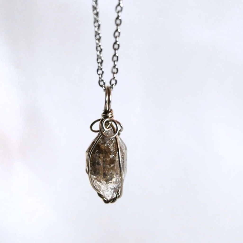 Herkimer Diamond Wire Wrapped Necklace