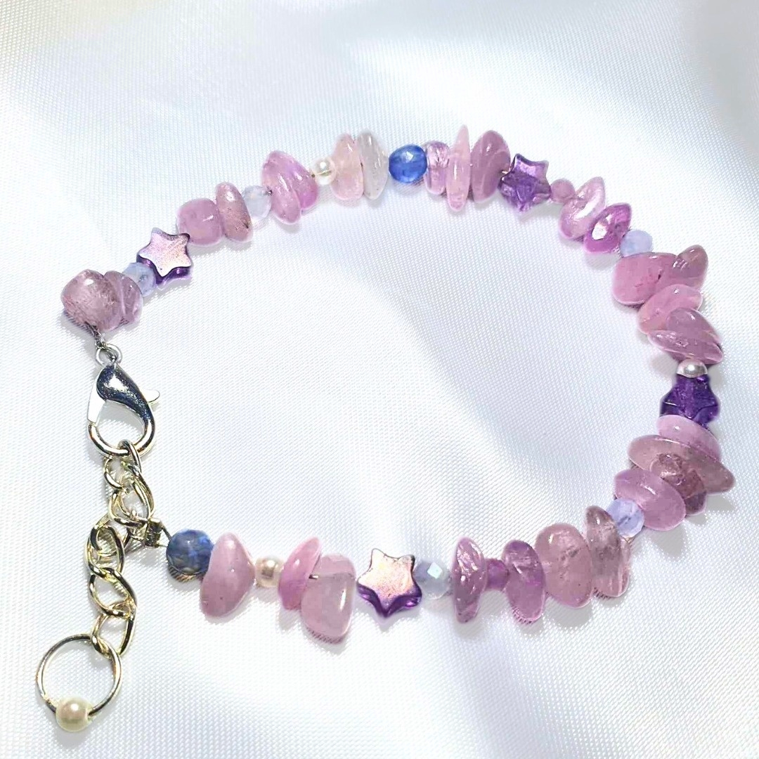 Amethyst, Kunzite & Sodalite Crystal Bracelet