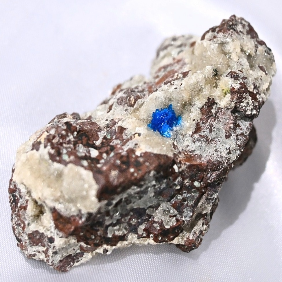 Cavansite on Druzy Heulandite & Basalt Specimen