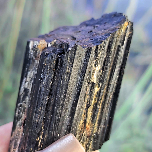 Iridescent Black Tourmaline with Quartz & Mica Cluster - 84g