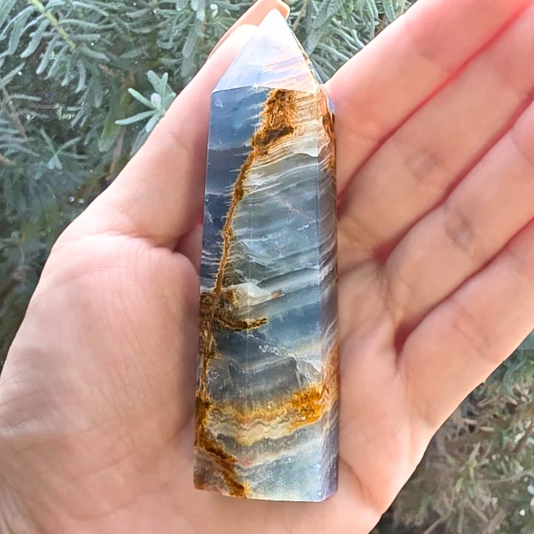 Aquatine Lemurian (Blue Onyx) Crystal Tower - Argentina