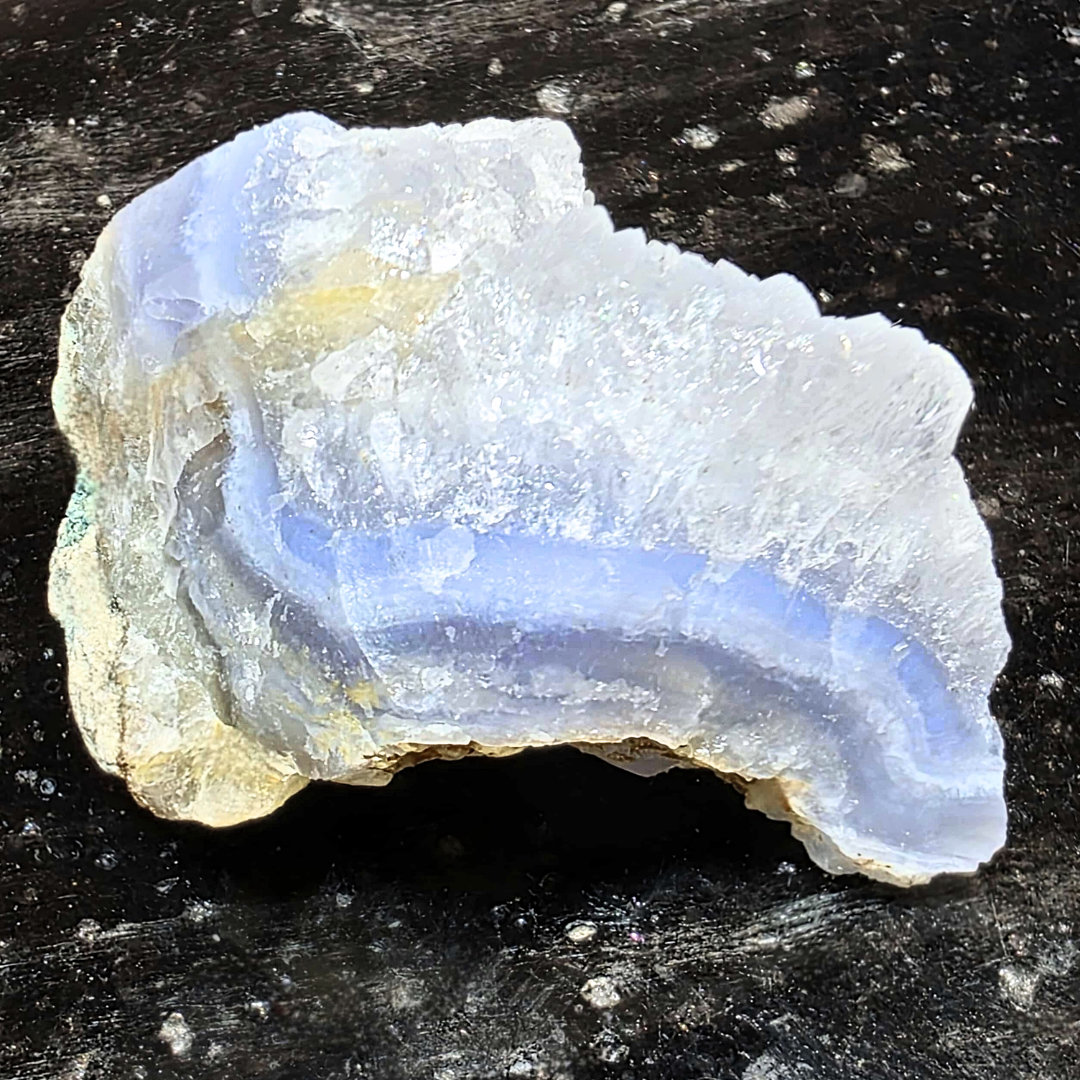 Druzy Blue Lace Agate with Mica Crystal Cluster