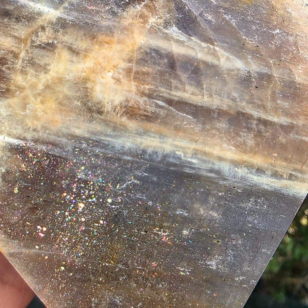 High Grade Blue Moonstone Slab - includes holder