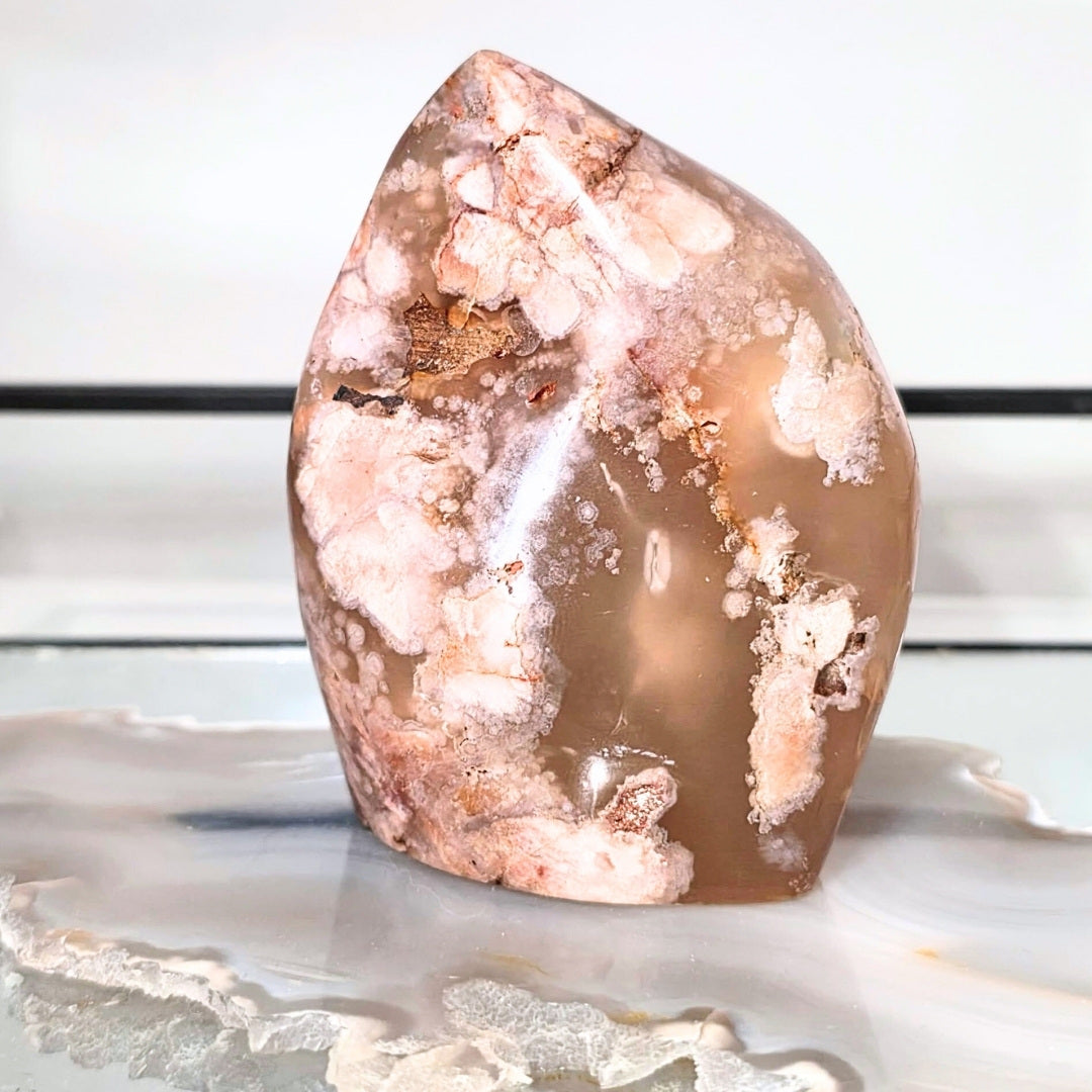 Large Flower Agate Freeform – Natural Bloom Plume Formation – 280g