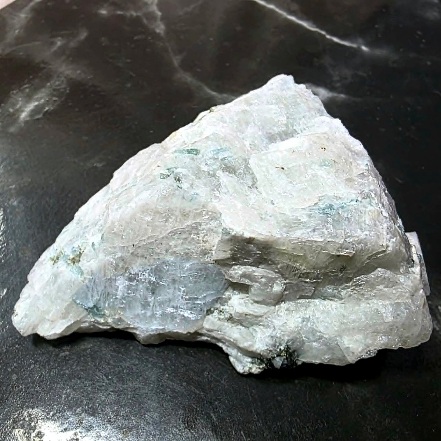 Raw Rainbow Moonstone with Aquamarine Matrix Specimen