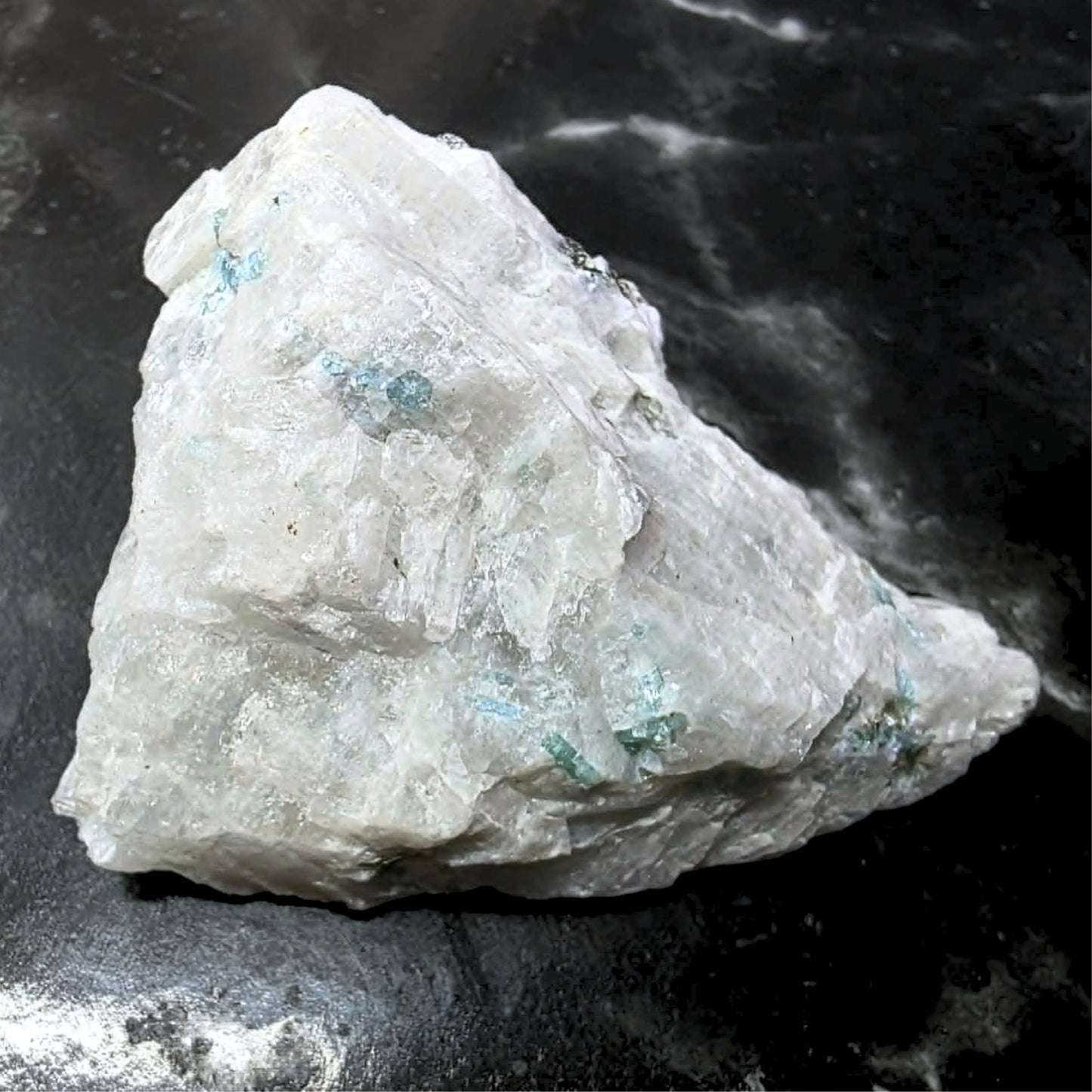 Raw Rainbow Moonstone with Aquamarine Matrix Specimen
