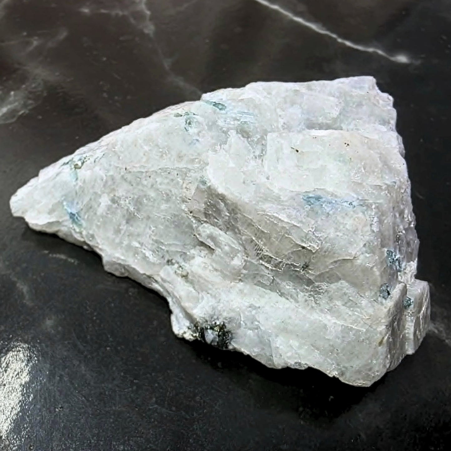 Raw Rainbow Moonstone with Aquamarine Matrix Specimen