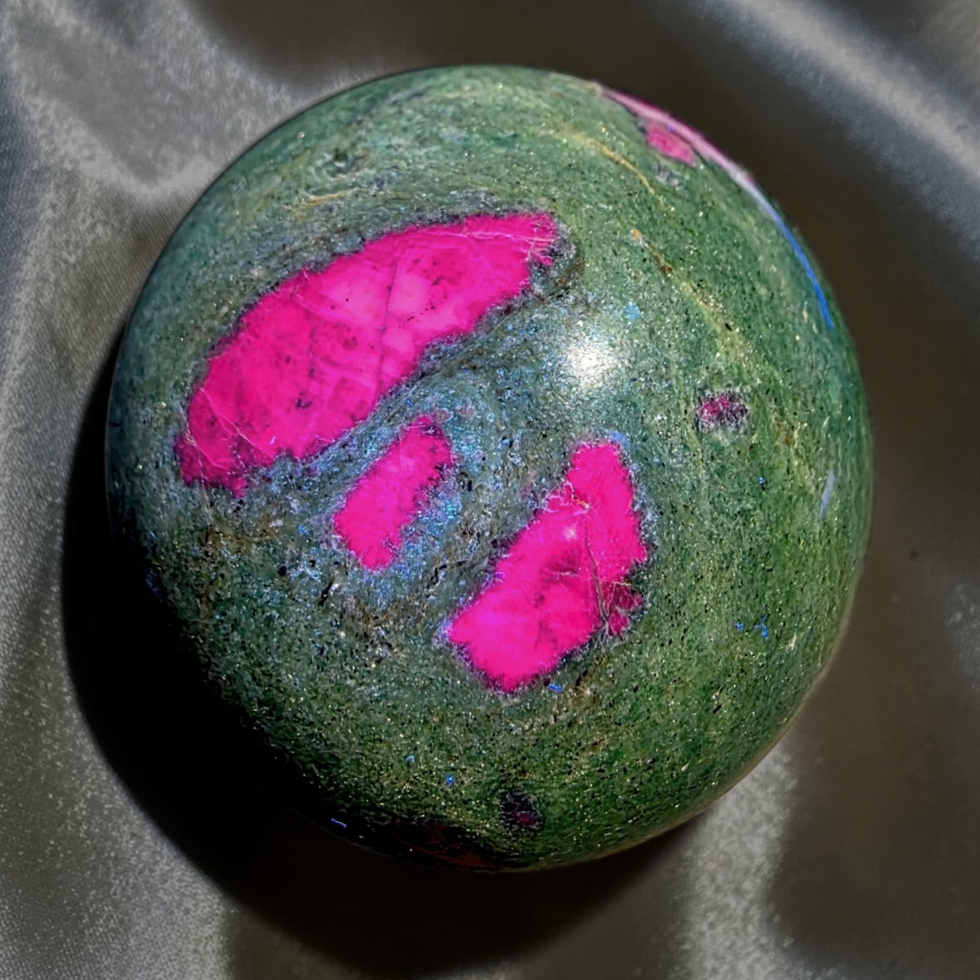 Rare UV Reactive Ruby in Fuchsite Sphere - 169g