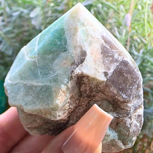 Amazonite with Smoky Quartz & Feldspar Top-Polished Generator
