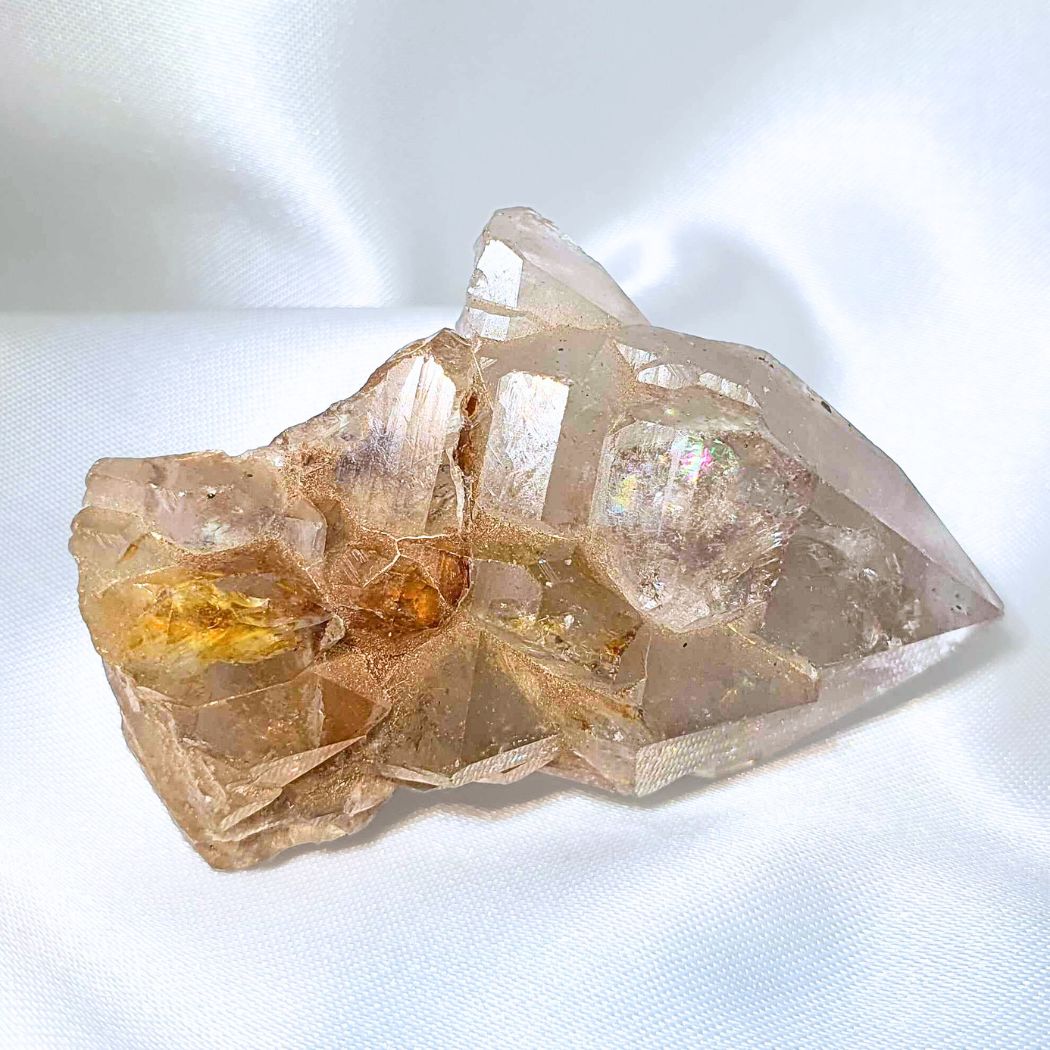 Natural Smoky Citrine Cluster with Rainbows & Phantoms