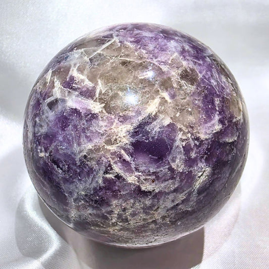 Unicorn Stone (Smoky Quartz, Pink & Blue Tourm & Lepidolite) Sphere - 318g