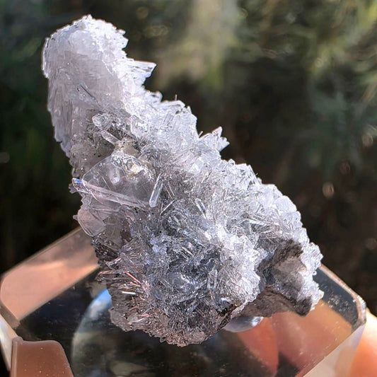 Collector Calcite on Needle Quartz Specimen - Fujian, China
