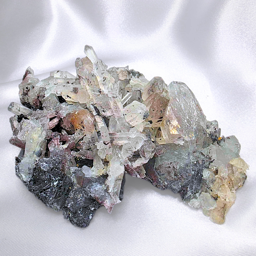 Specularite Quartz Crystal Cluster - 208g