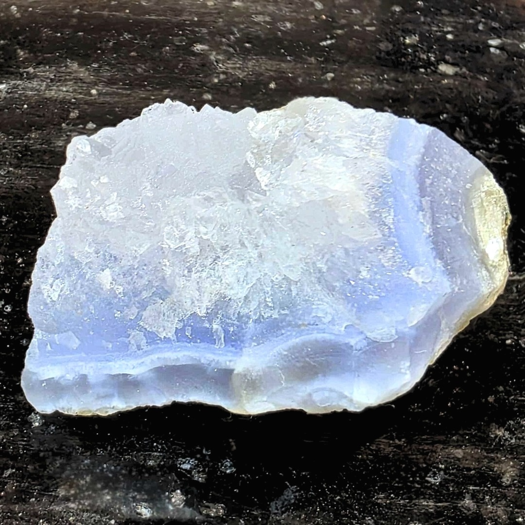 Druzy Blue Lace Agate with Mica Crystal Cluster