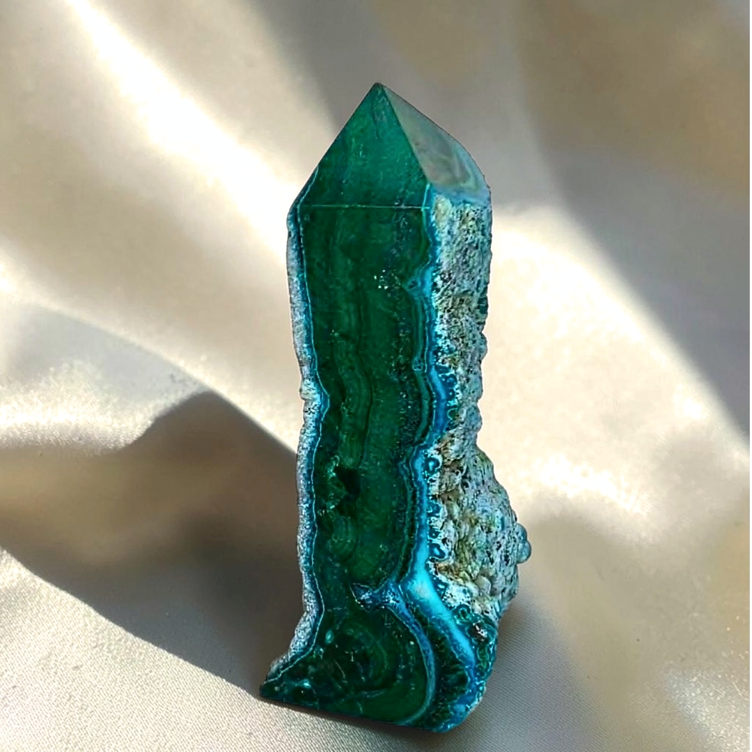 Malacolla Tower with Botryoidal Chrysocolla & Malachite