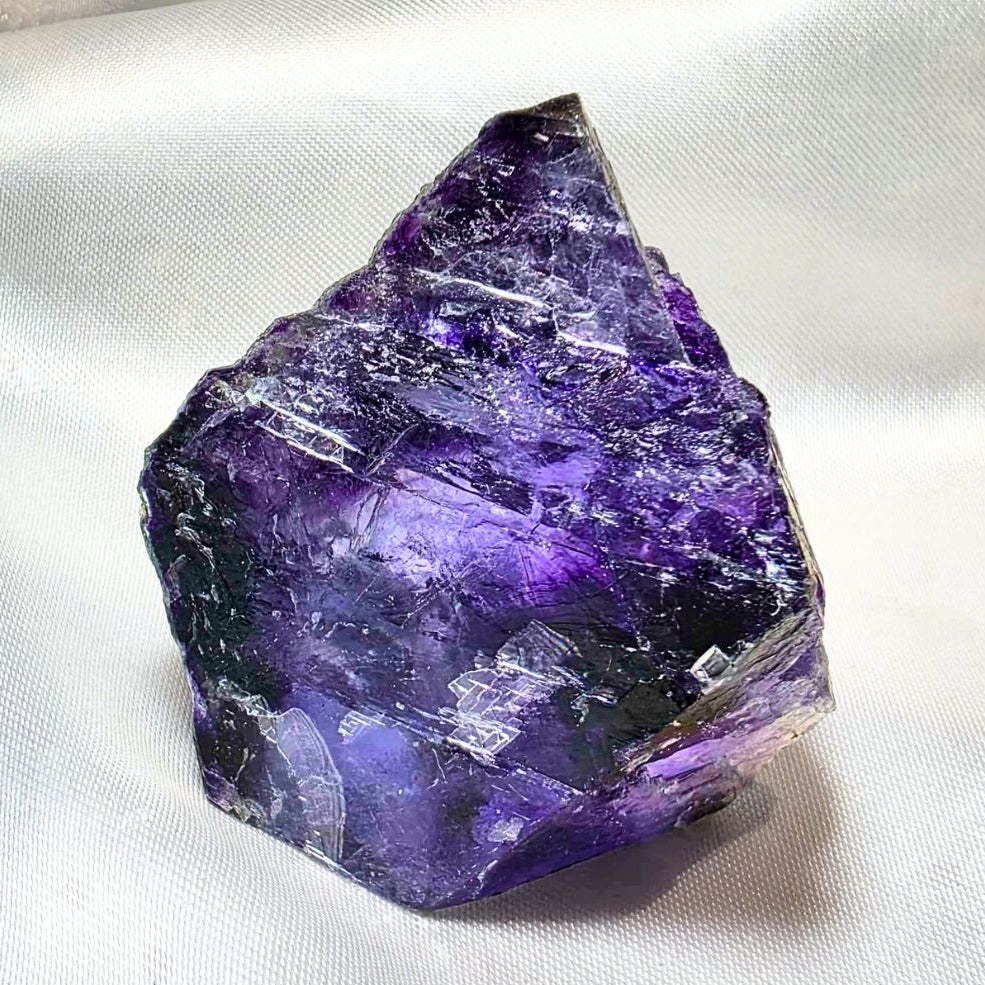 Rare Yindu Etched Cubic Fluorite with Purple Zoning