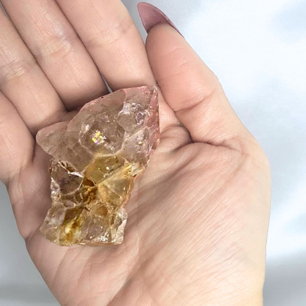 Natural Smoky Citrine Cluster with Rainbows & Phantoms