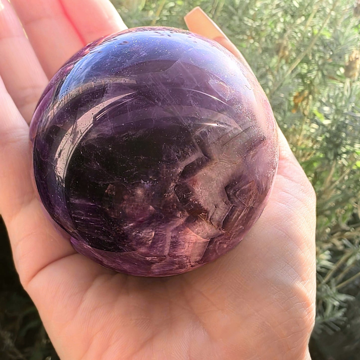 Smoky Chevron Amethyst Crystal Sphere