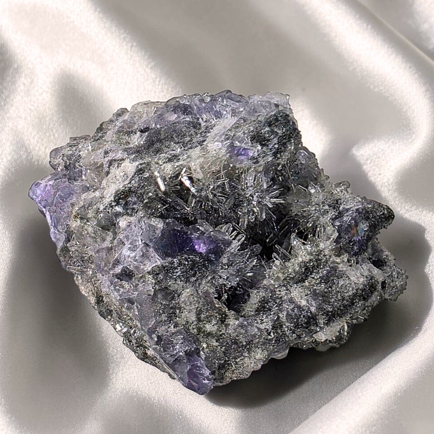 Fluorite with Needle Quartz Sprays (Fujian, China)