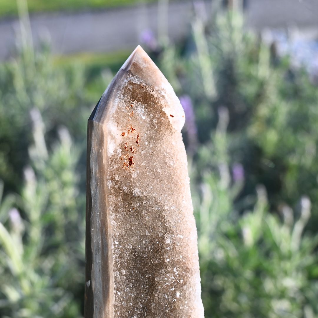 Druzy Quartz on Sphalerite Tower Point