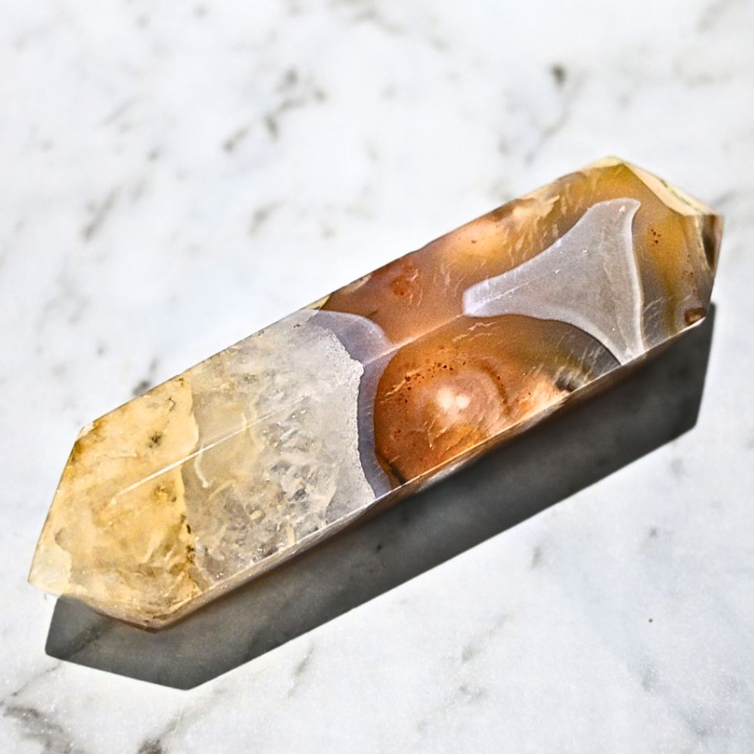 Plum Blossom (Cherry Blossom) Agate DT Point Wand