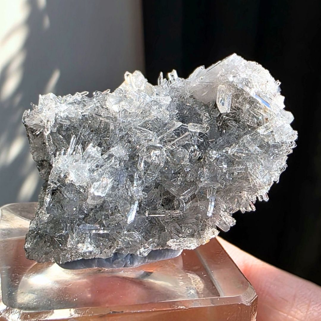 Collector Calcite on Needle Quartz Specimen - Fujian, China