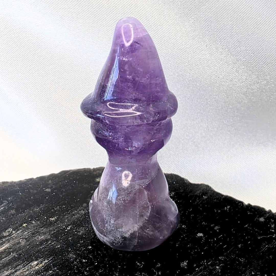 Smoky Amethyst Crystal Cat Carving