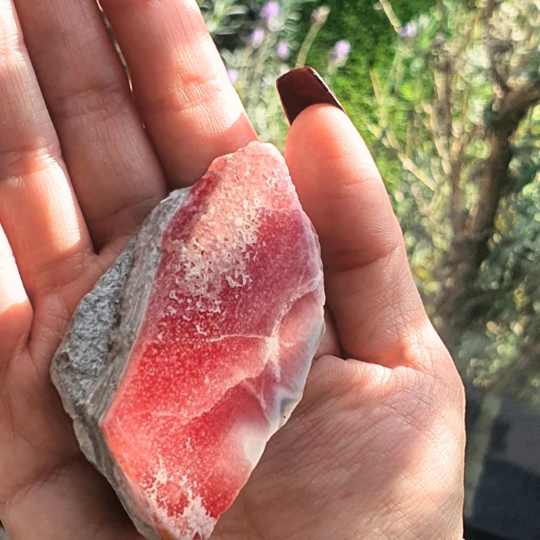 Rare Gemmy Rhodochrosite and Pyrite Semi-Polished Piece