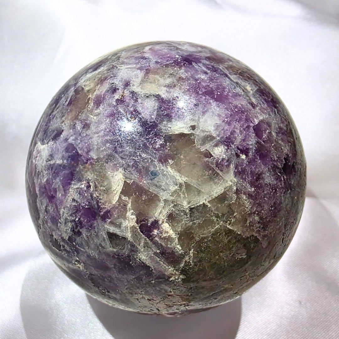 Unicorn Stone (Smoky Quartz, Pink & Blue Tourm & Lepidolite) Sphere - 318g