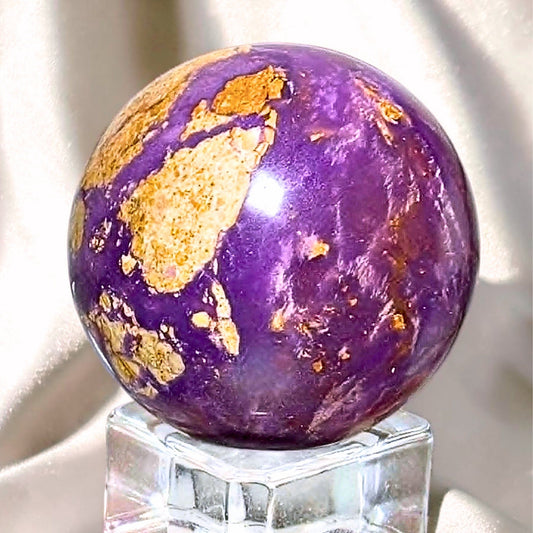 Rare High Grade Saturated Purple Phosphosiderite Sphere - 74g