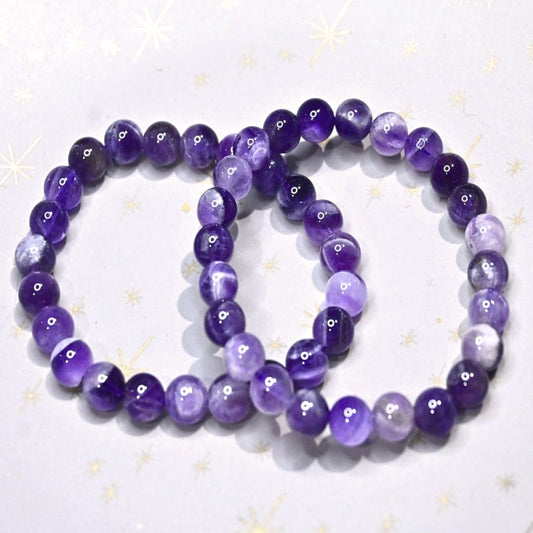 Genuine Dream Amethyst (Chevron Amethyst) 8mm Crystal Bracelet