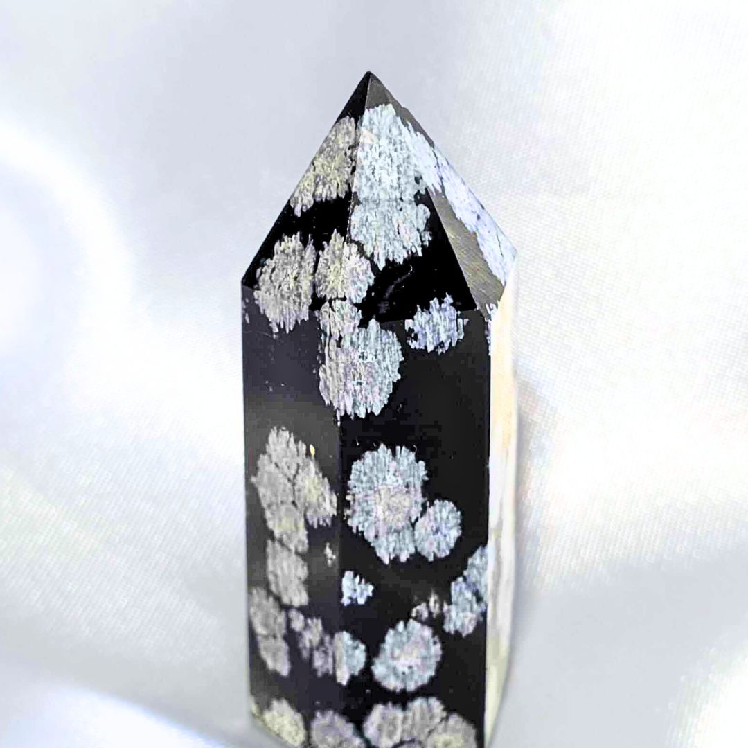 Snowflake Obsidian Tower Point