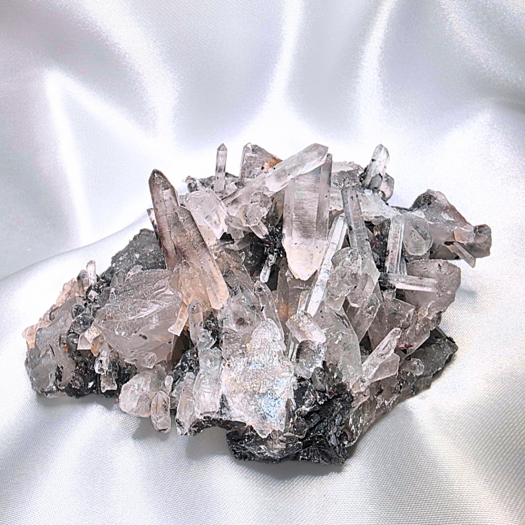 Specularite Quartz Crystal Cluster - 208g