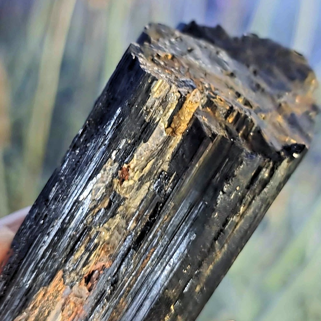 Iridescent Black Tourmaline with Quartz & Mica Cluster - 84g